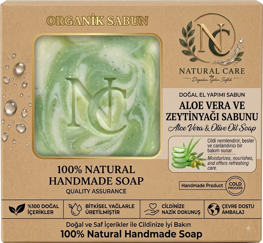 Aloe Vera ve Zeytinyağı El Yapımı Doğal Sabun